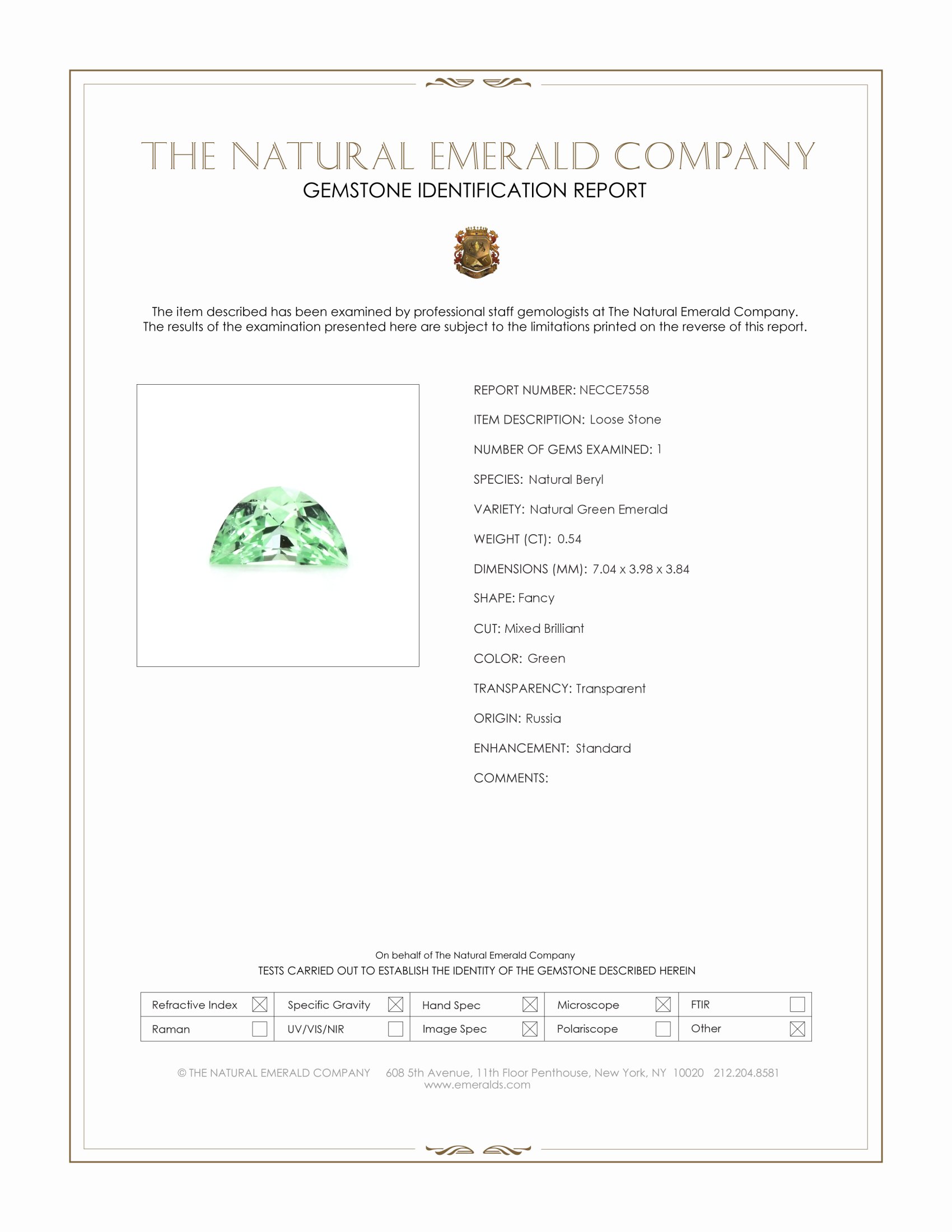 0.54 Ct. Emerald from Russia