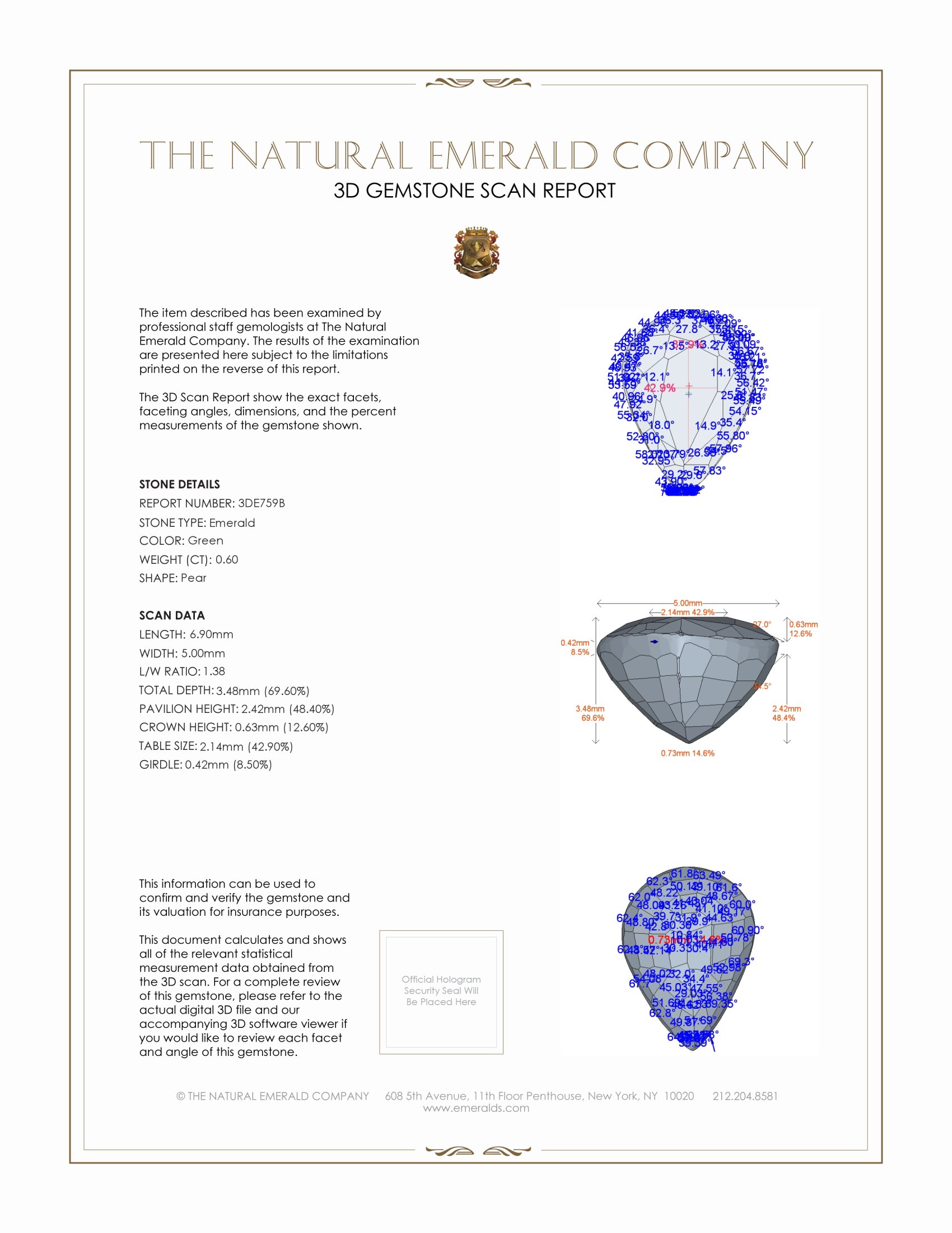 0.60 Ct. Emerald from Zambia