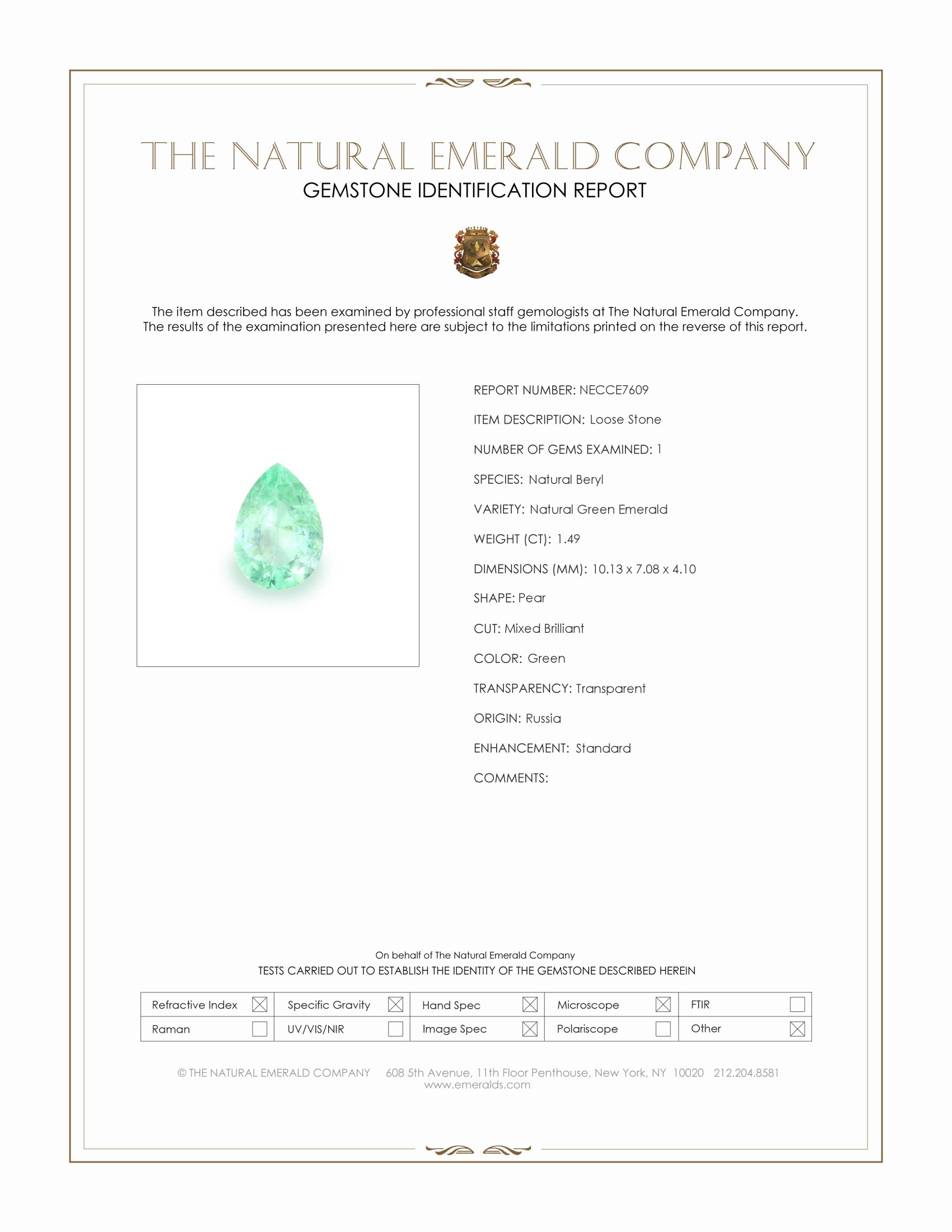 1.49 Ct. Emerald from Russia