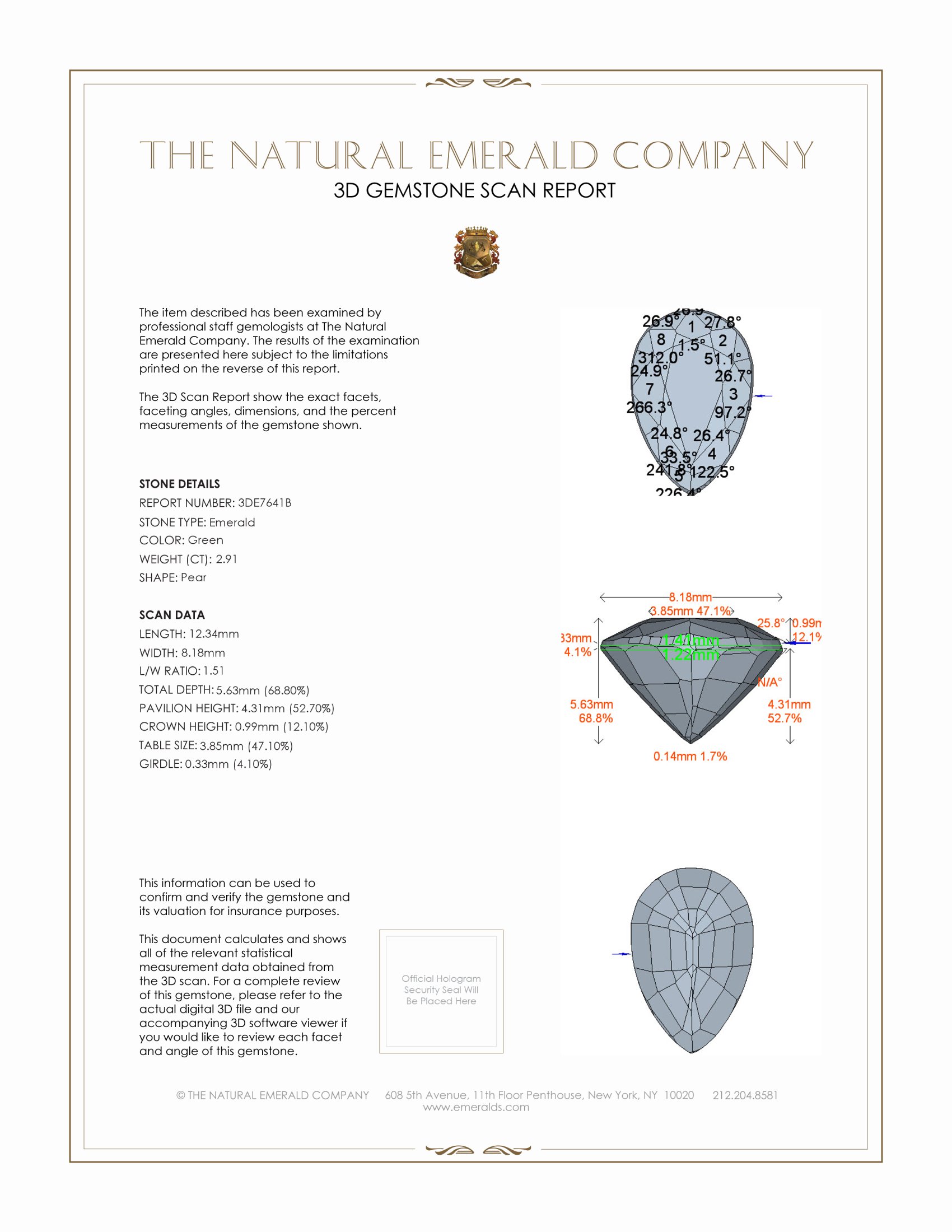 2.91 Ct. Emerald from Zambia