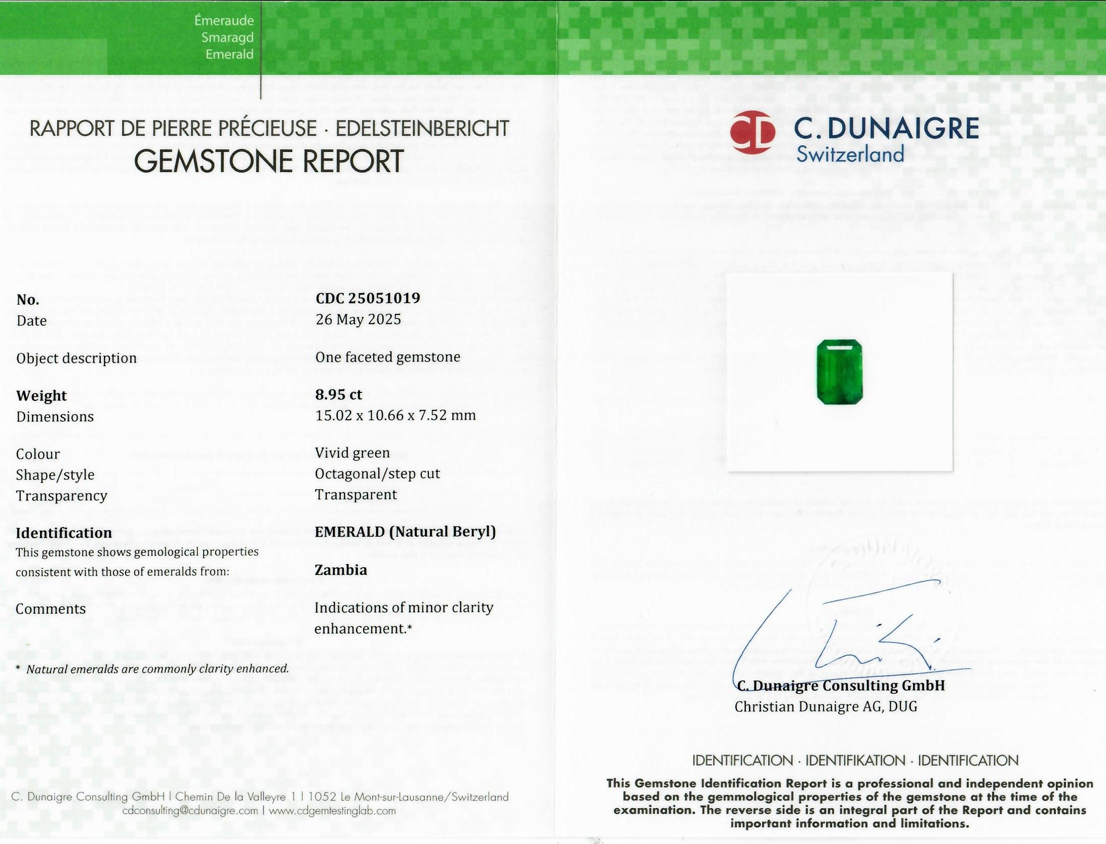 8.95 Ct. Emerald from Zambia
