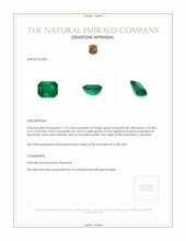 1.75 Ct. Emerald from Colombia Appraisal