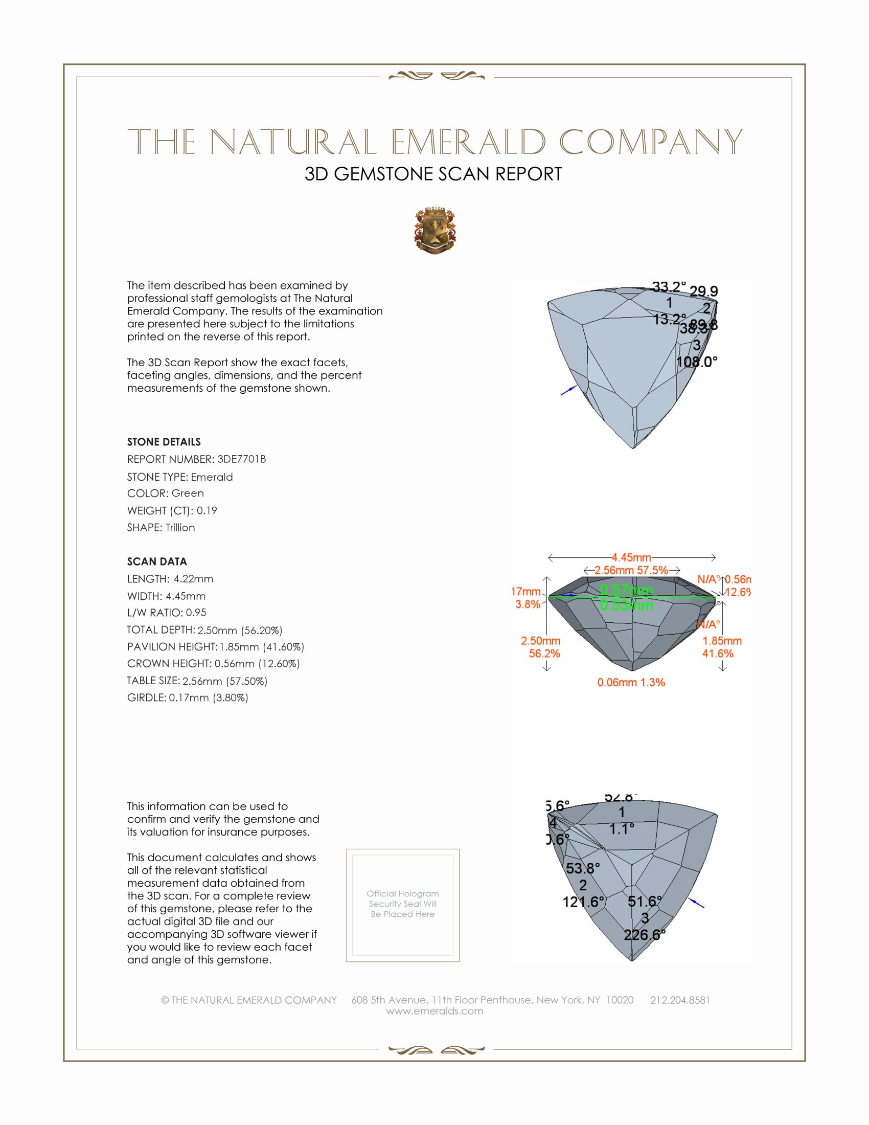 0.19 Ct. Emerald from Afghanistan