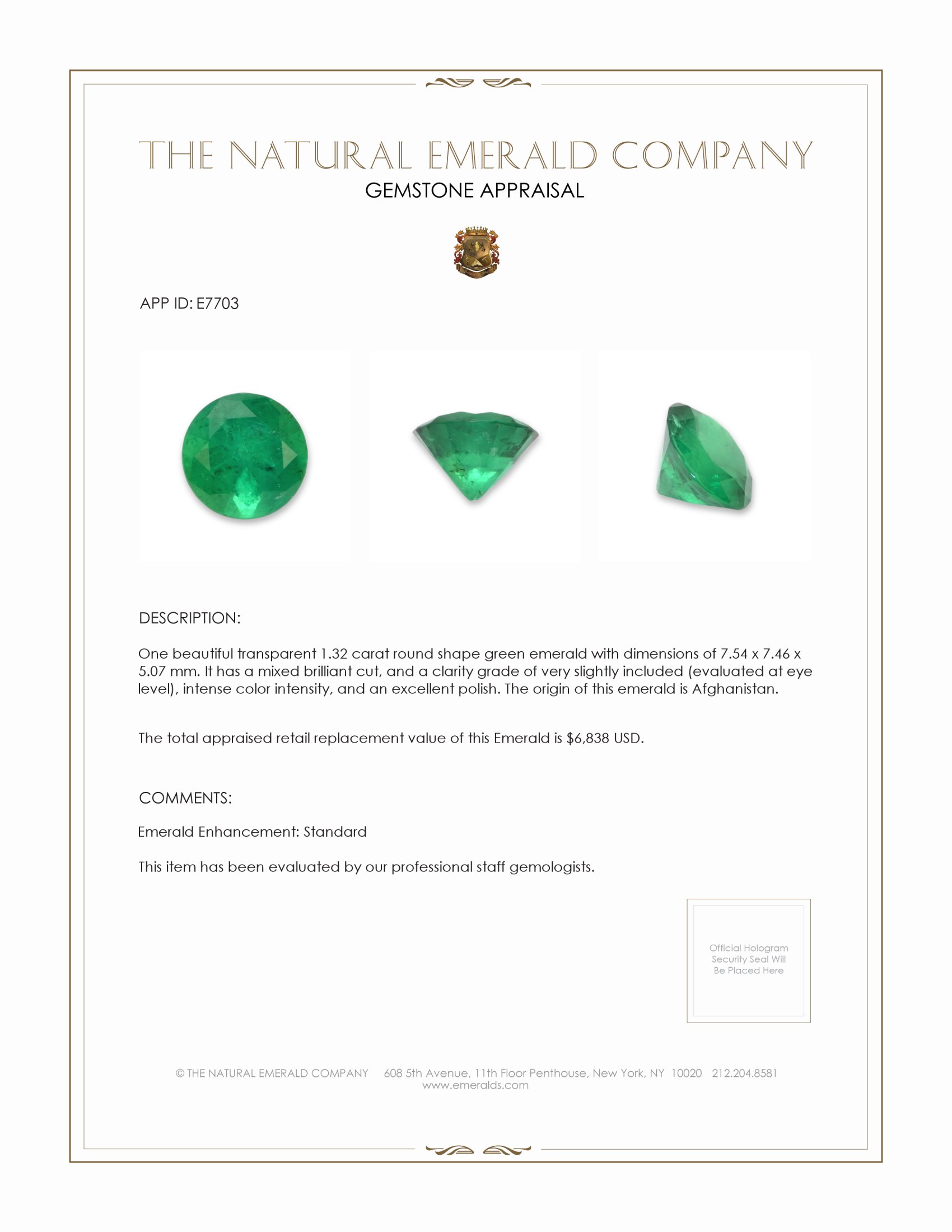 1.32 Ct. Emerald from Afghanistan