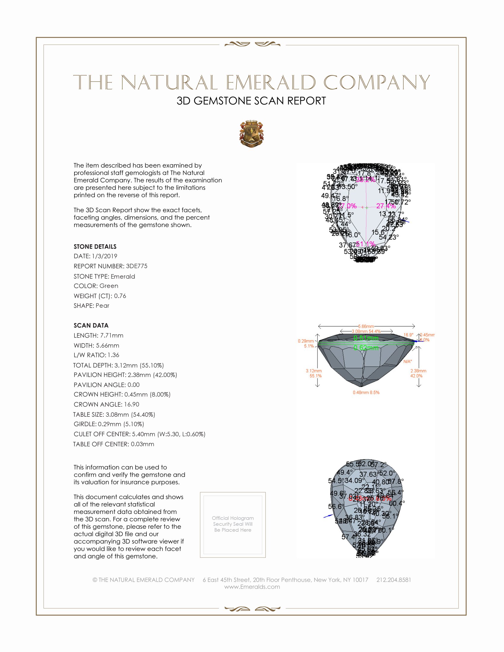 0.76 Ct. Emerald from Zambia