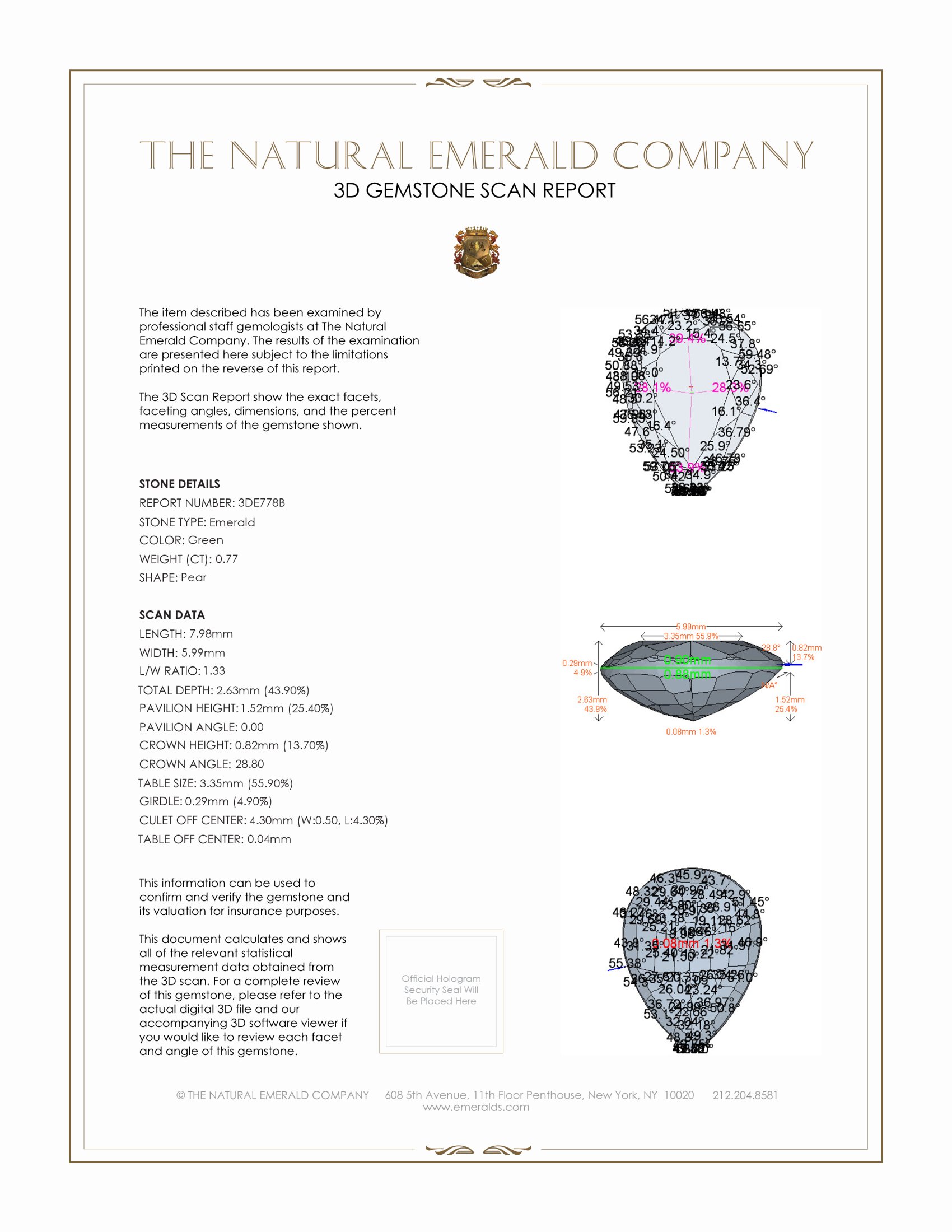 0.77 Ct. Emerald from Zambia