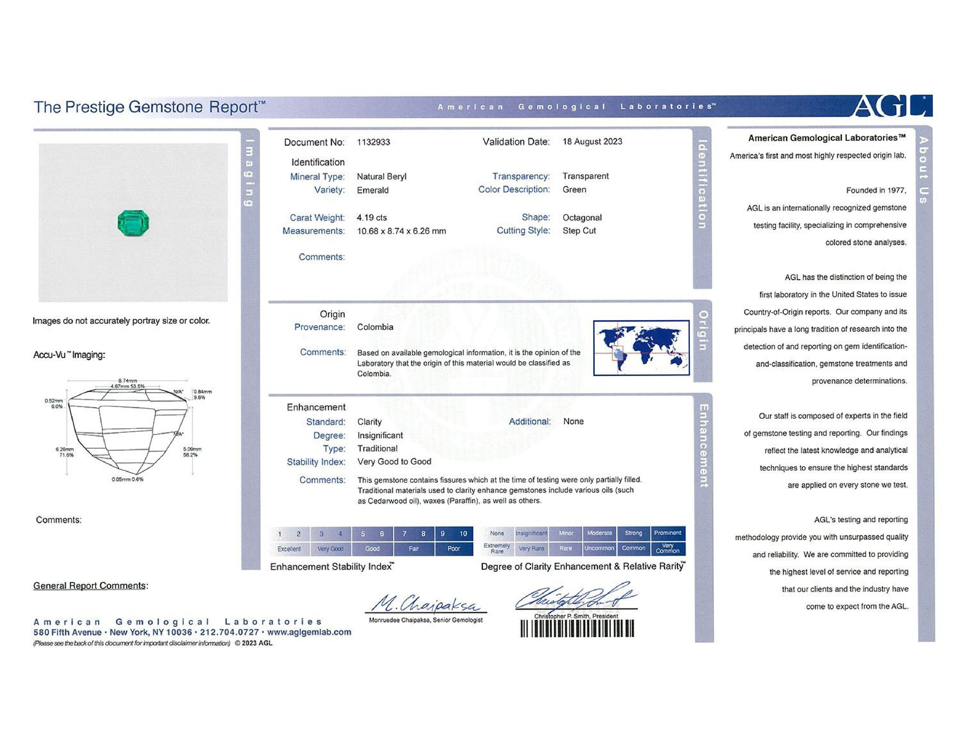 4.19 Ct. Emerald from Colombia