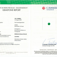 2.10 Ct. Emerald from Colombia - Muzo Scan Report