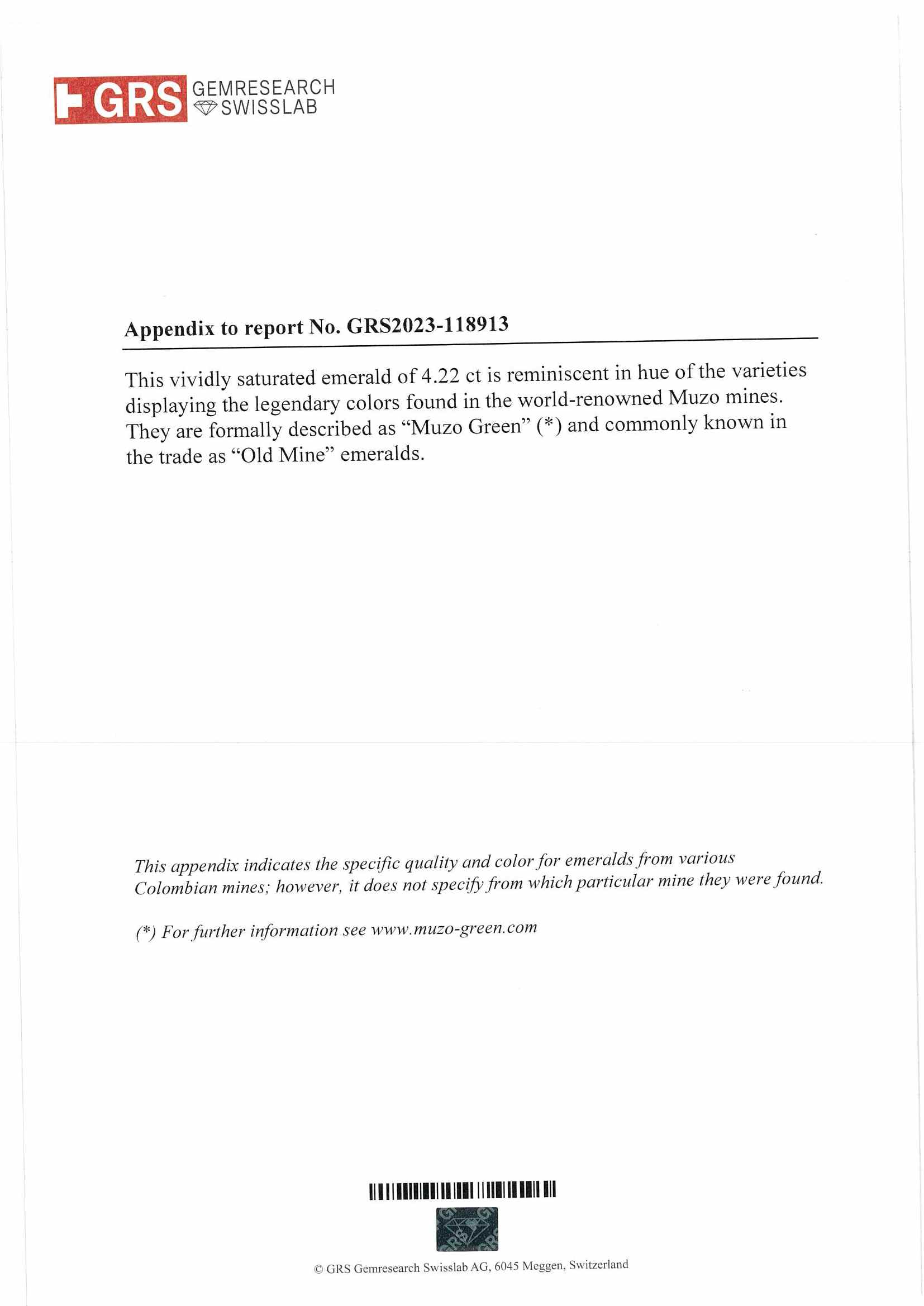 4.22 Ct. Emerald from Colombia