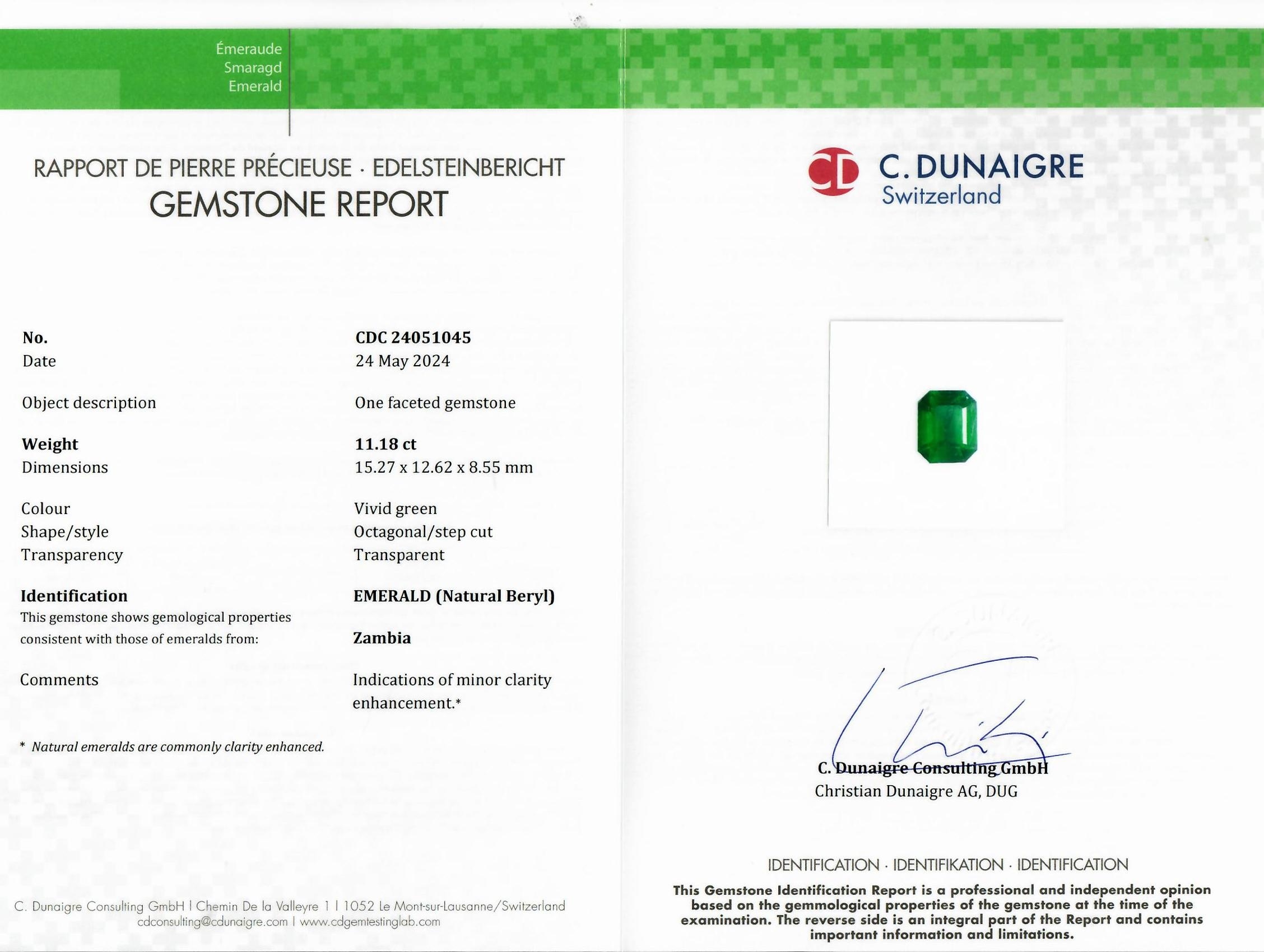 11.18 Ct. Emerald from Zambia