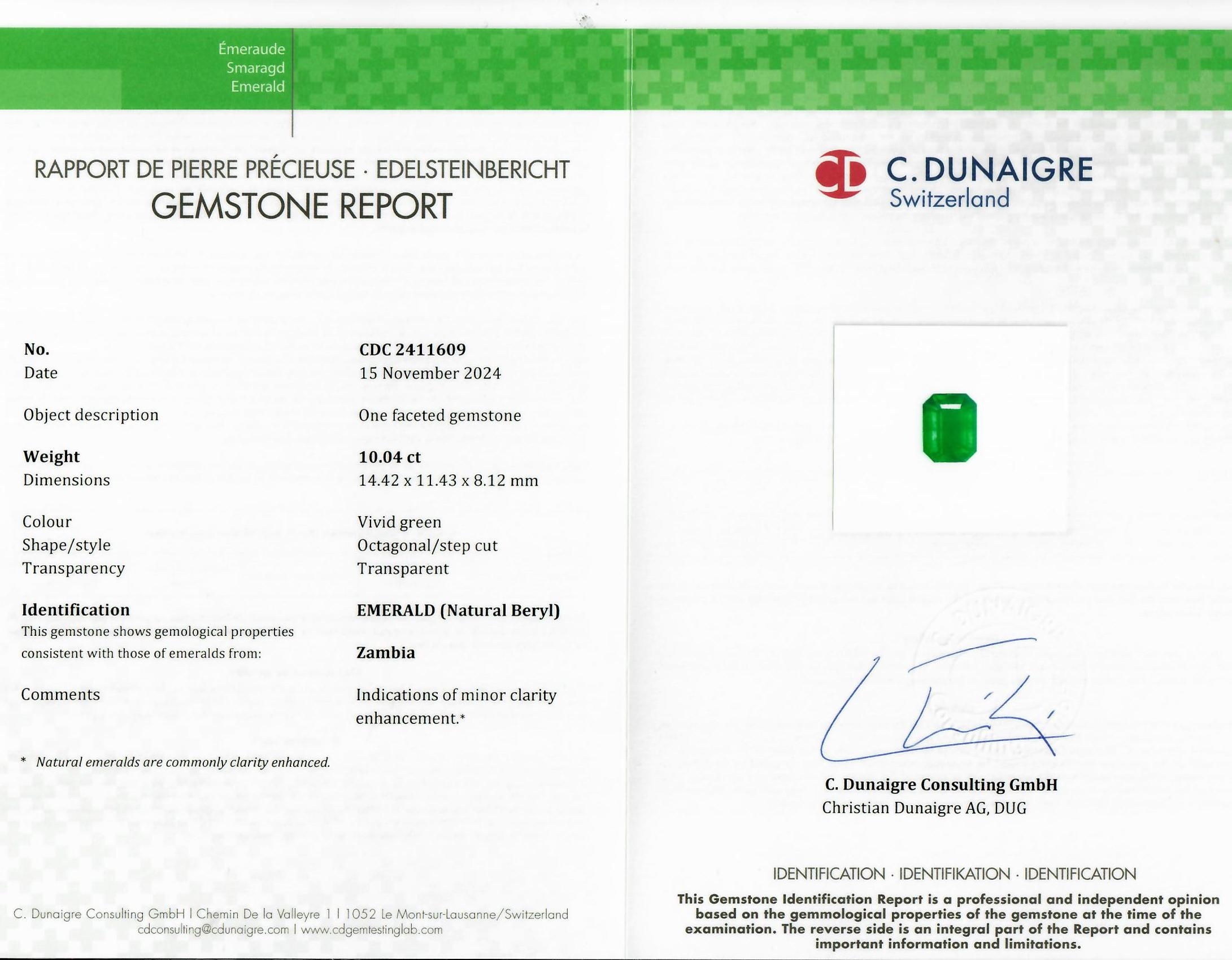 10.04 Ct. Emerald from Zambia