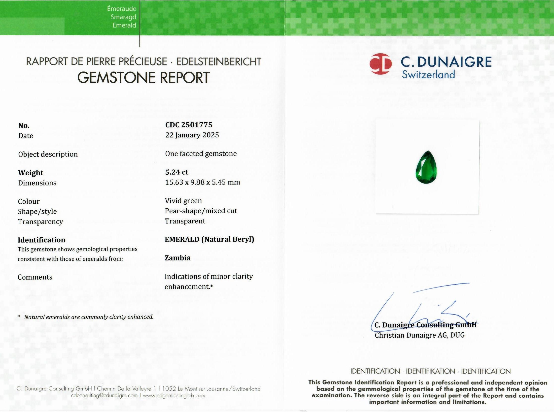5.24 Ct. Emerald from Zambia