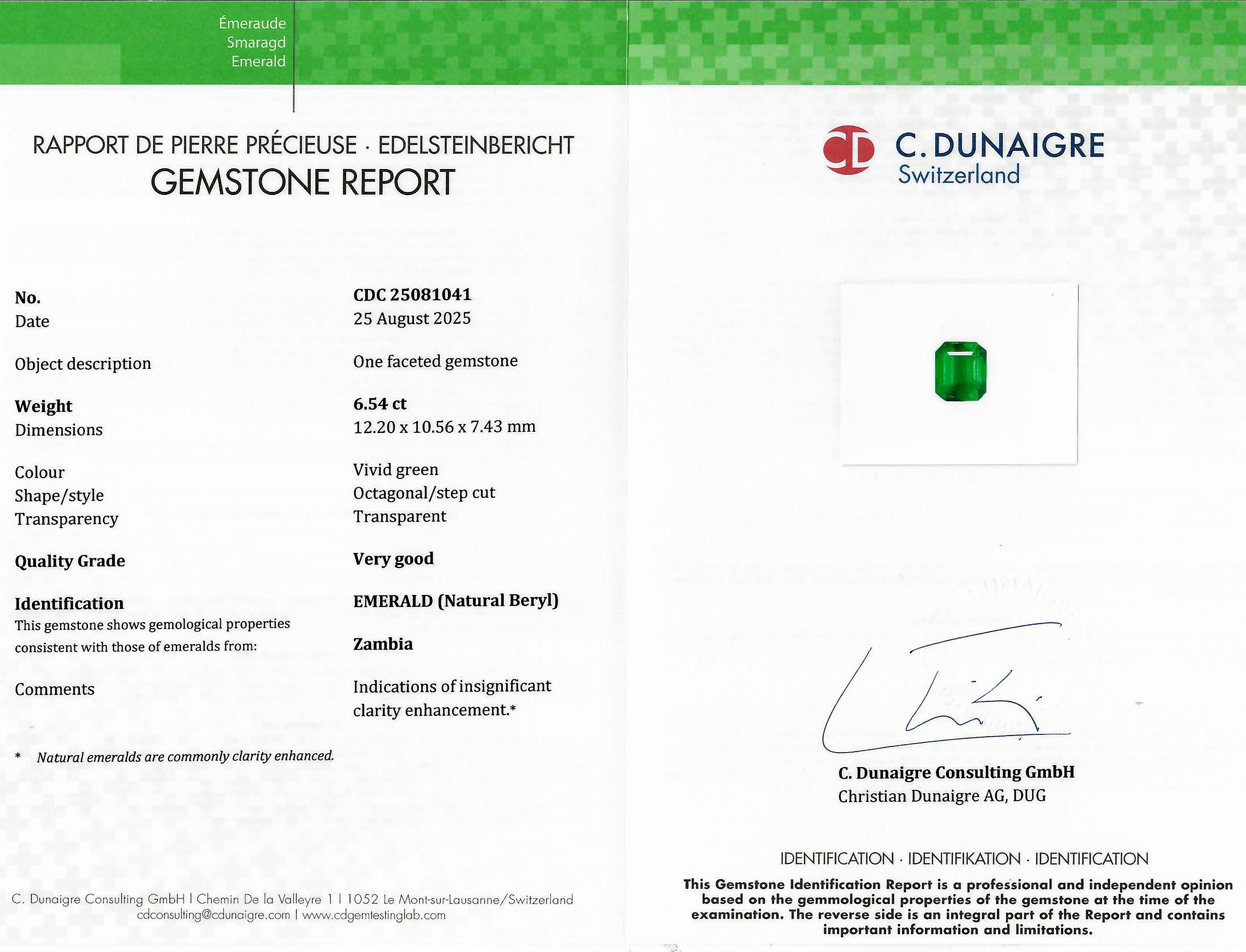 6.54 Ct. Emerald from Zambia