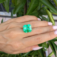 13.61 Ct. Emerald from Colombia Life Style