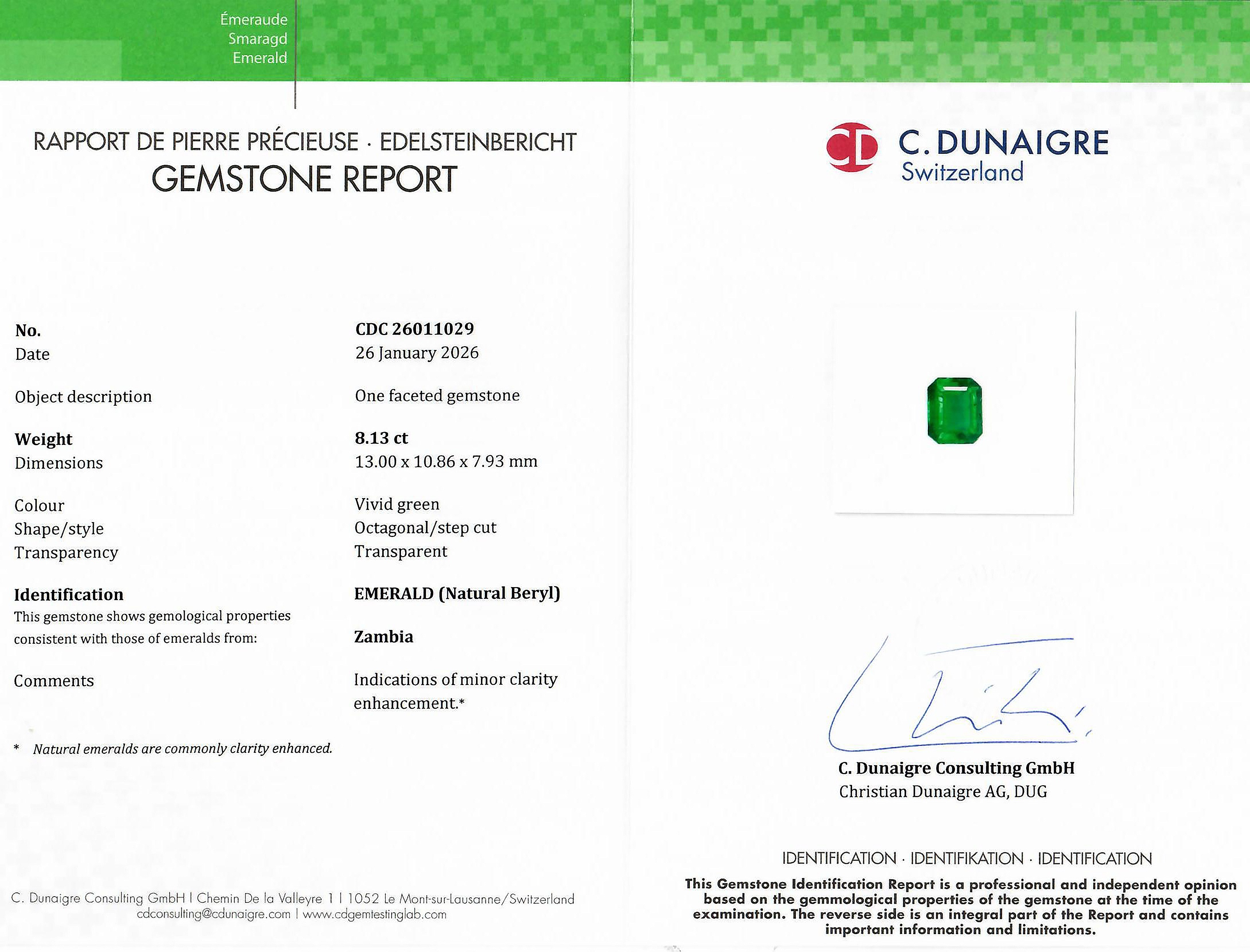 8.13 Ct. Emerald from Zambia