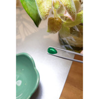 3.26 Ct. Cabochon Emerald from Pakistan Life Style
