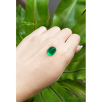 6.68 Ct. Cabochon Emerald from Pakistan Life Style