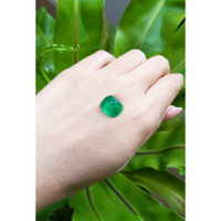 6.88 Ct. Cabochon Emerald from Pakistan Life Style