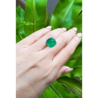 6.88 Ct. Cabochon Emerald from Pakistan Life Style