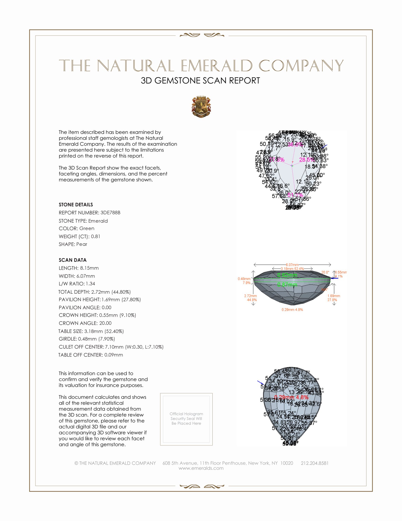 0.81 Ct. Emerald from Zambia