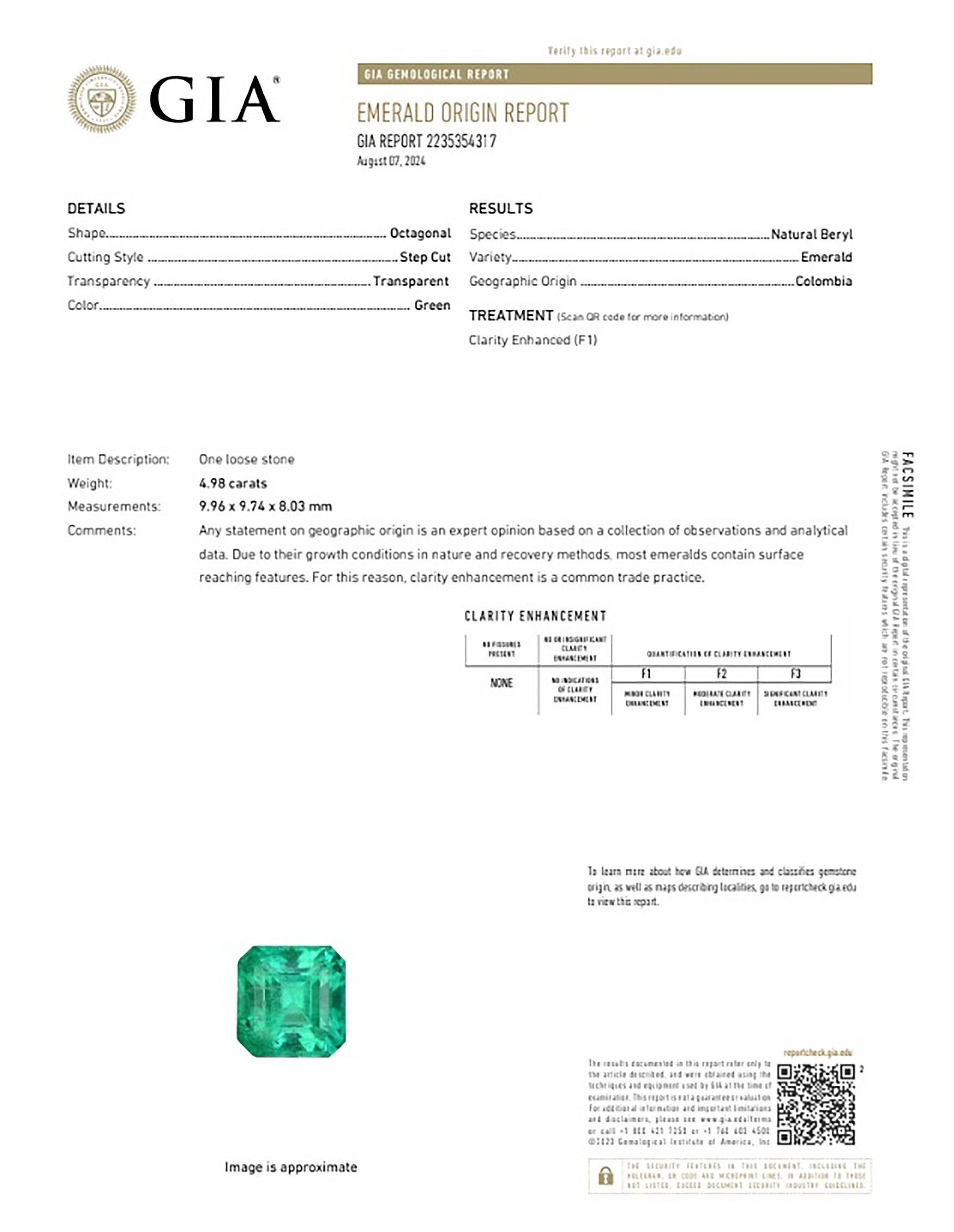 4.98 Ct. Emerald from Colombia