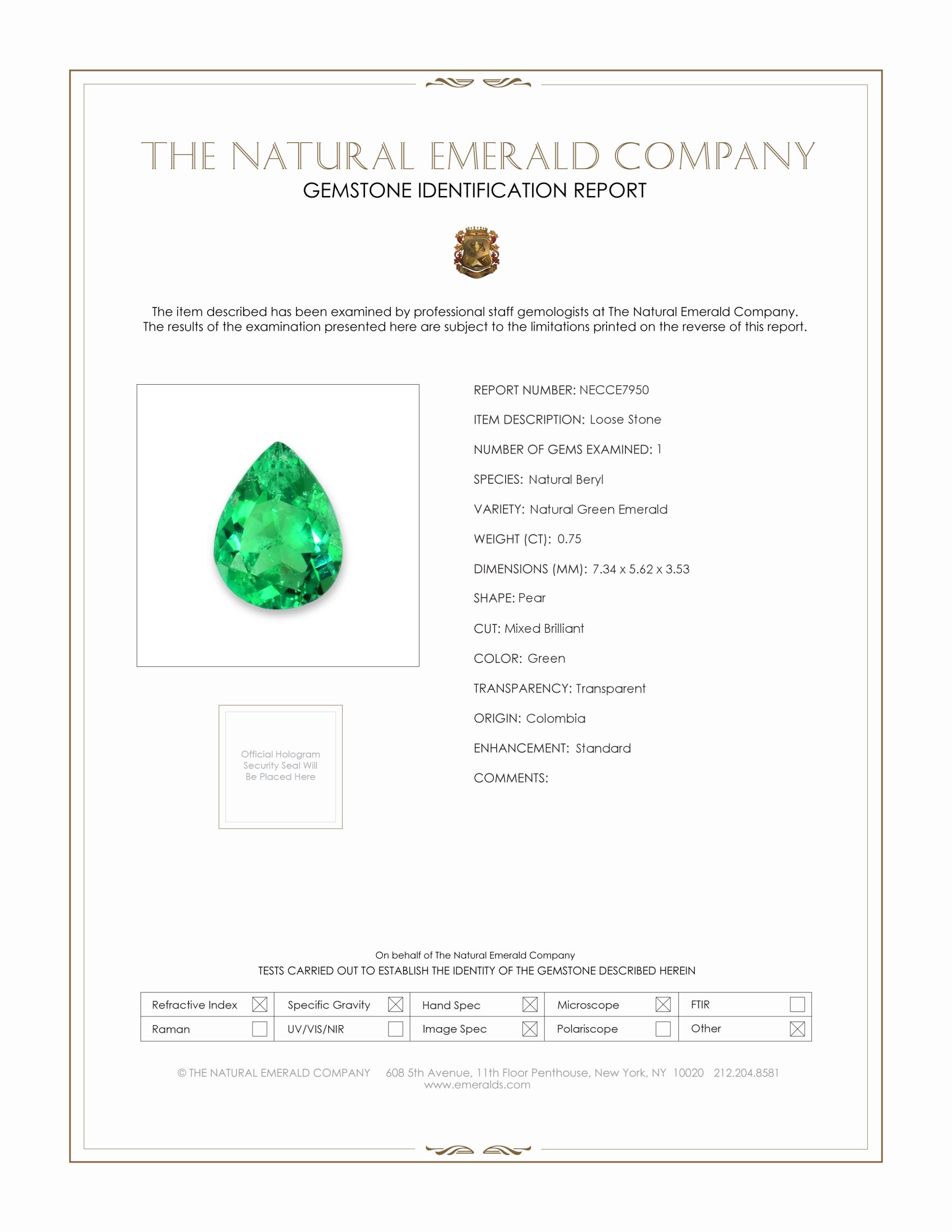 0.75 Ct. Emerald from Colombia