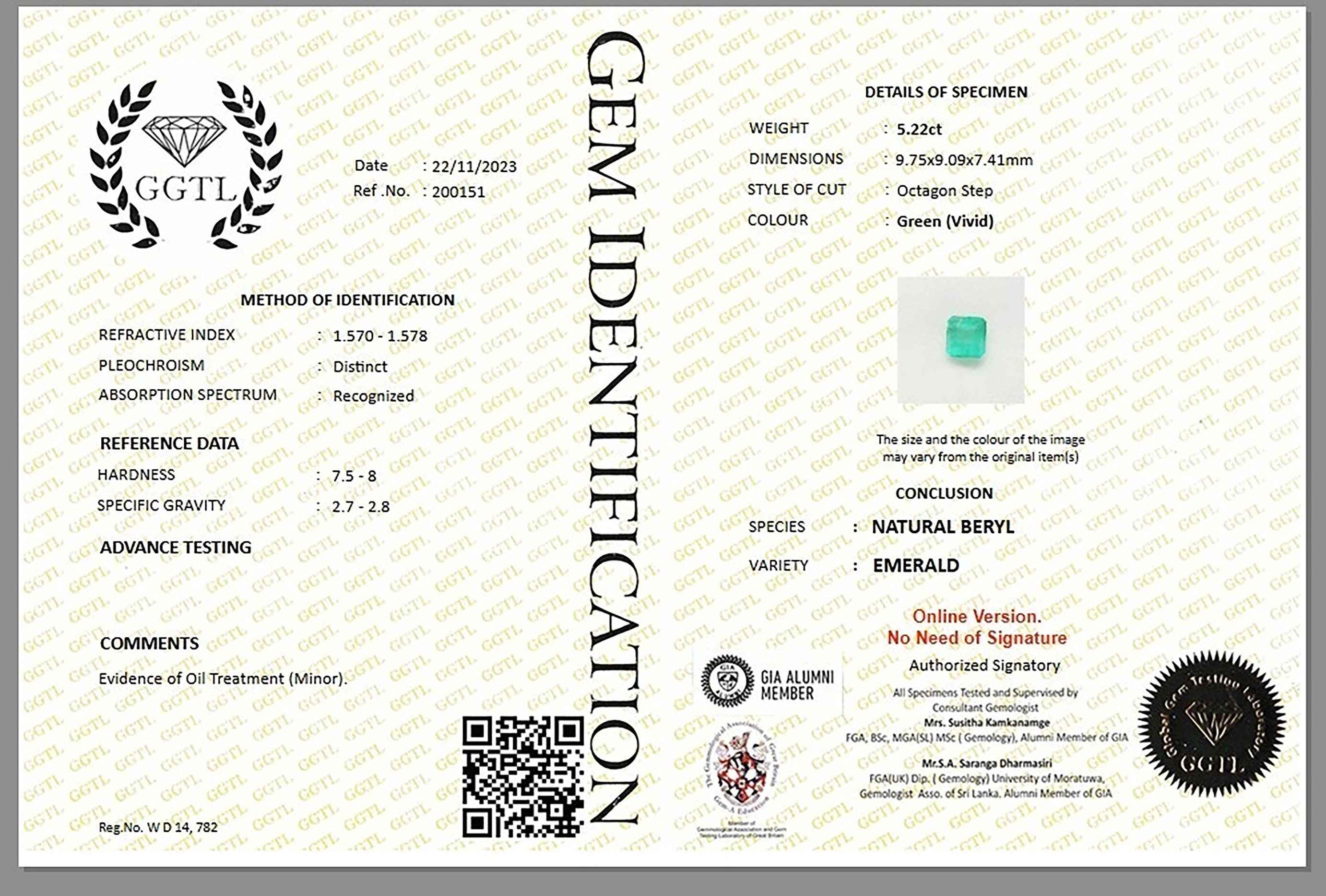 5.21 Ct. Emerald from Zambia