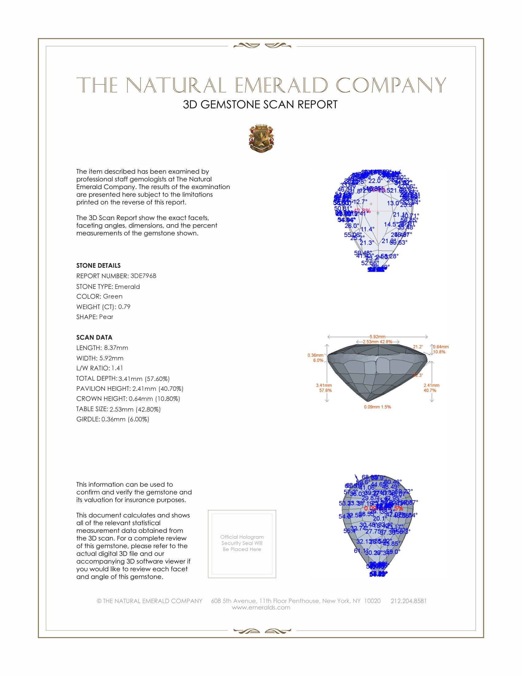 0.79 Ct. Emerald from Zambia