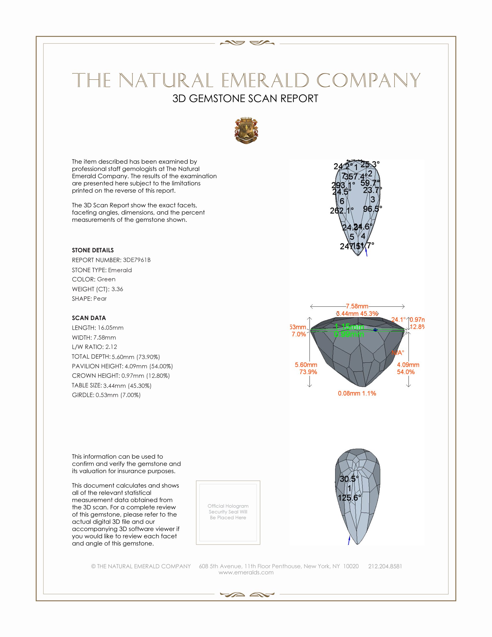 3.37 Ct. Emerald from Colombia