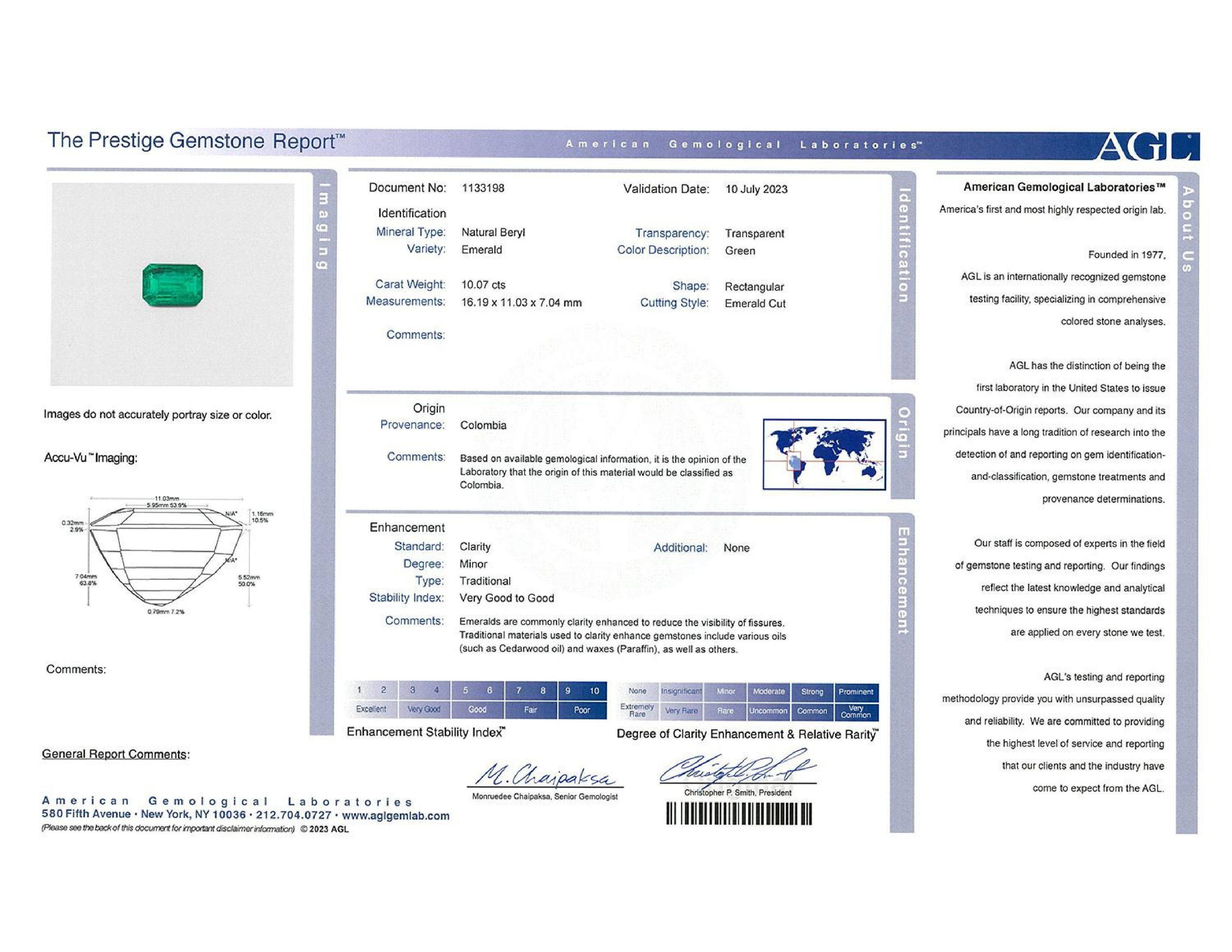 10.07 Ct. Emerald from Colombia