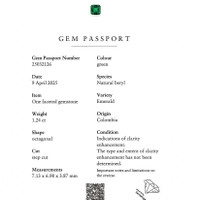 1.24 Ct. Emerald from Colombia Scan Report