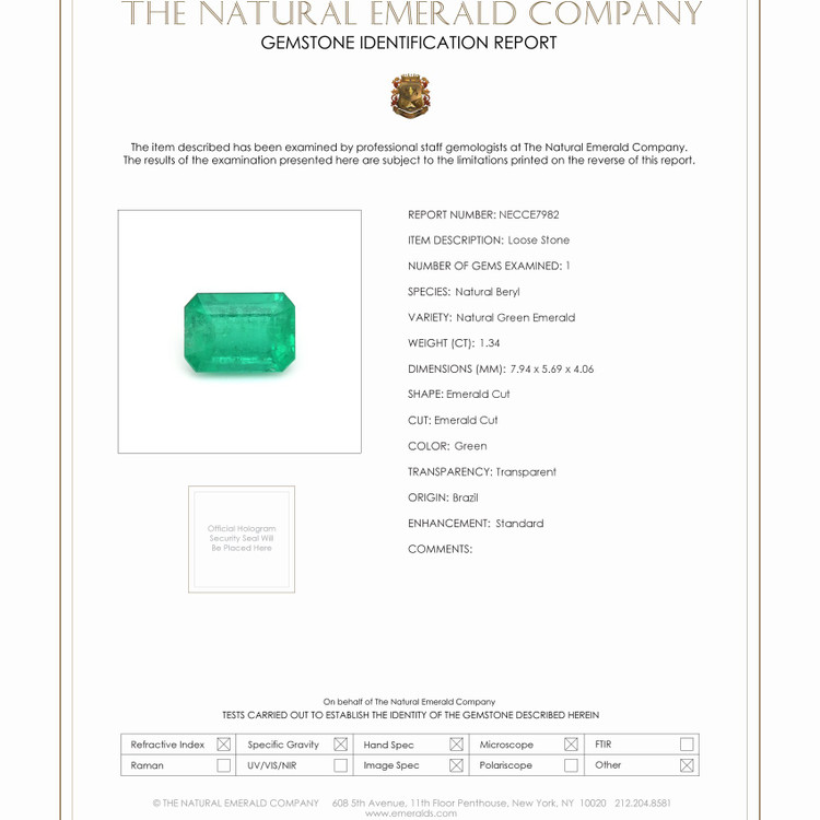 1.34 Ct. Emerald from Brazil