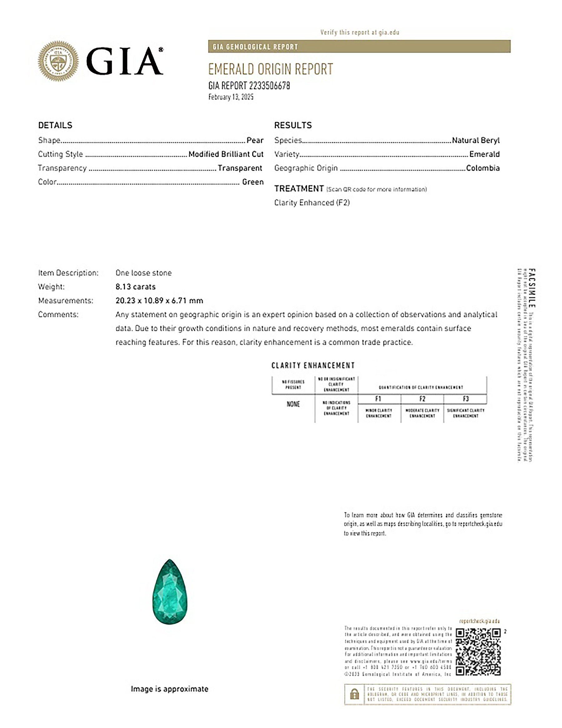 8.13 Ct. Emerald from Colombia