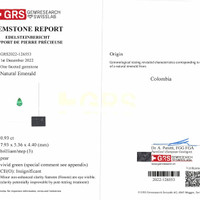0.93 Ct. Emerald from Colombia Scan Report