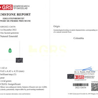 1.42 Ct. Emerald from Colombia Scan Report