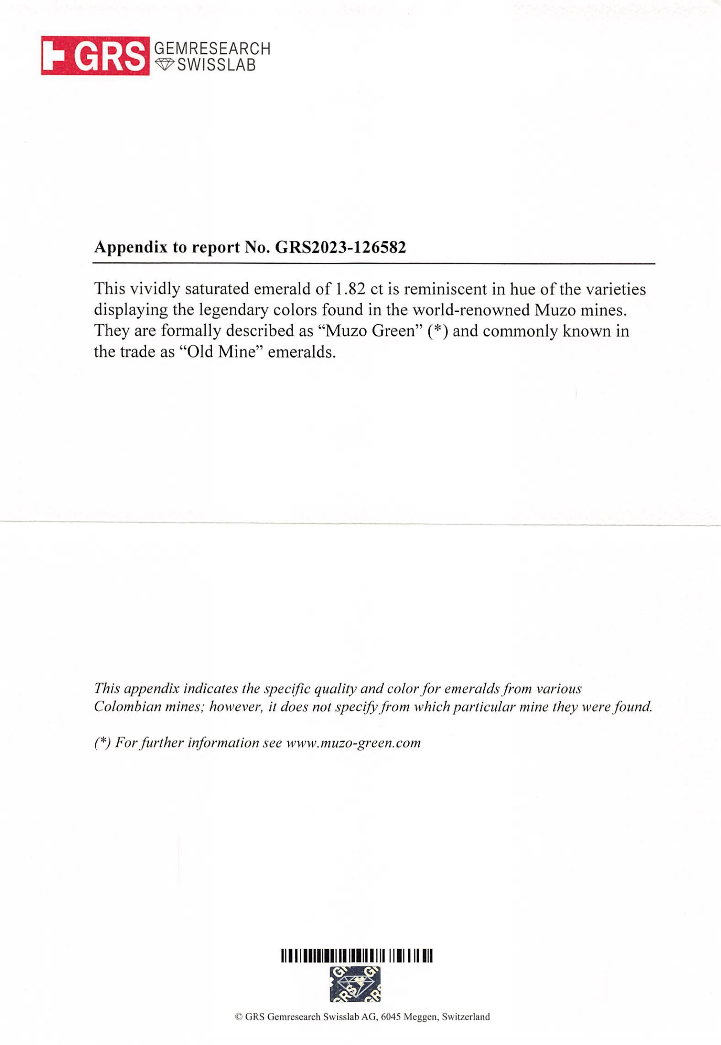 1.82 Ct. Emerald from Colombia