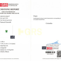 1.48 Ct. Emerald from Colombia Scan Report