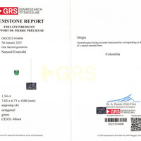 1.54 Ct. Emerald from Colombia Scan Report