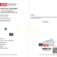 2.22 Ct. Emerald from Colombia Scan Report