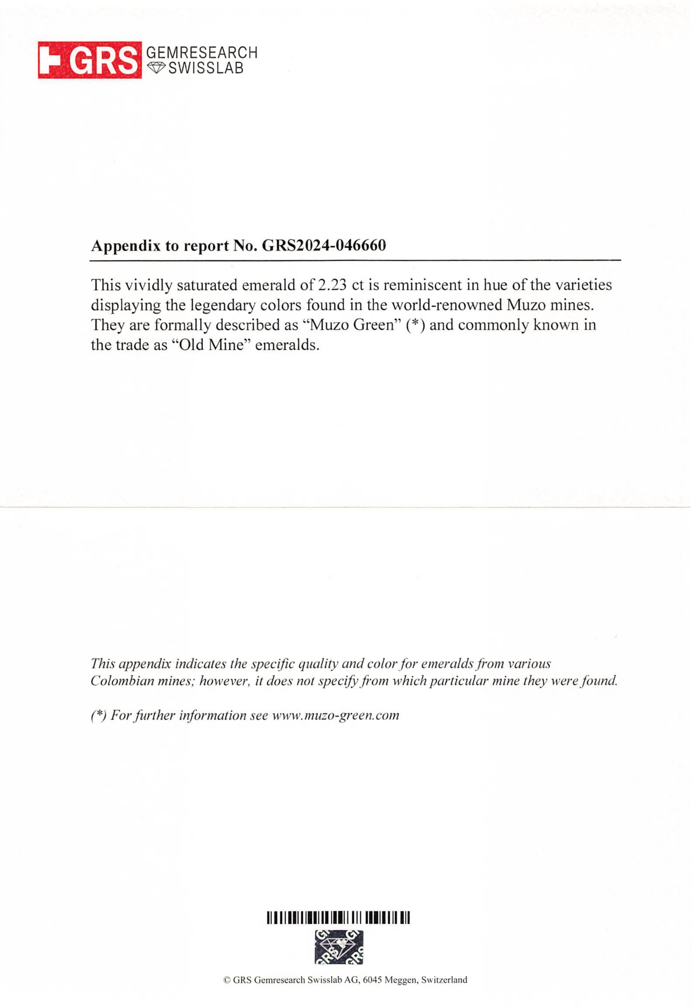 2.23 Ct. Emerald from Colombia