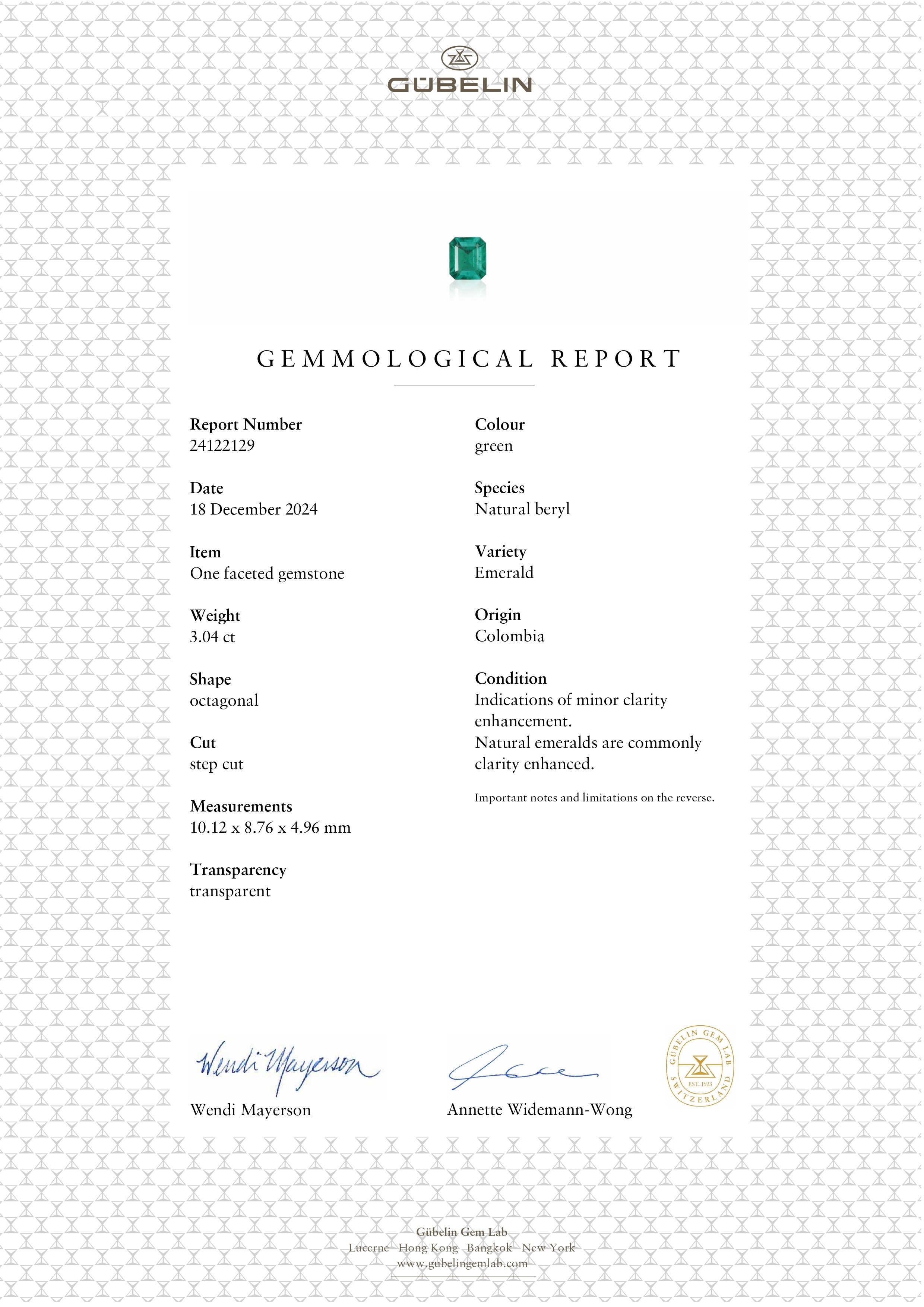 3.04 Ct. Emerald from Colombia