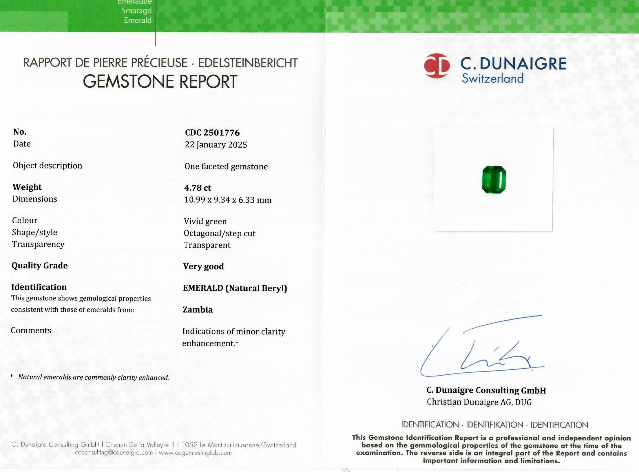 4.78 Ct. Emerald from Zambia