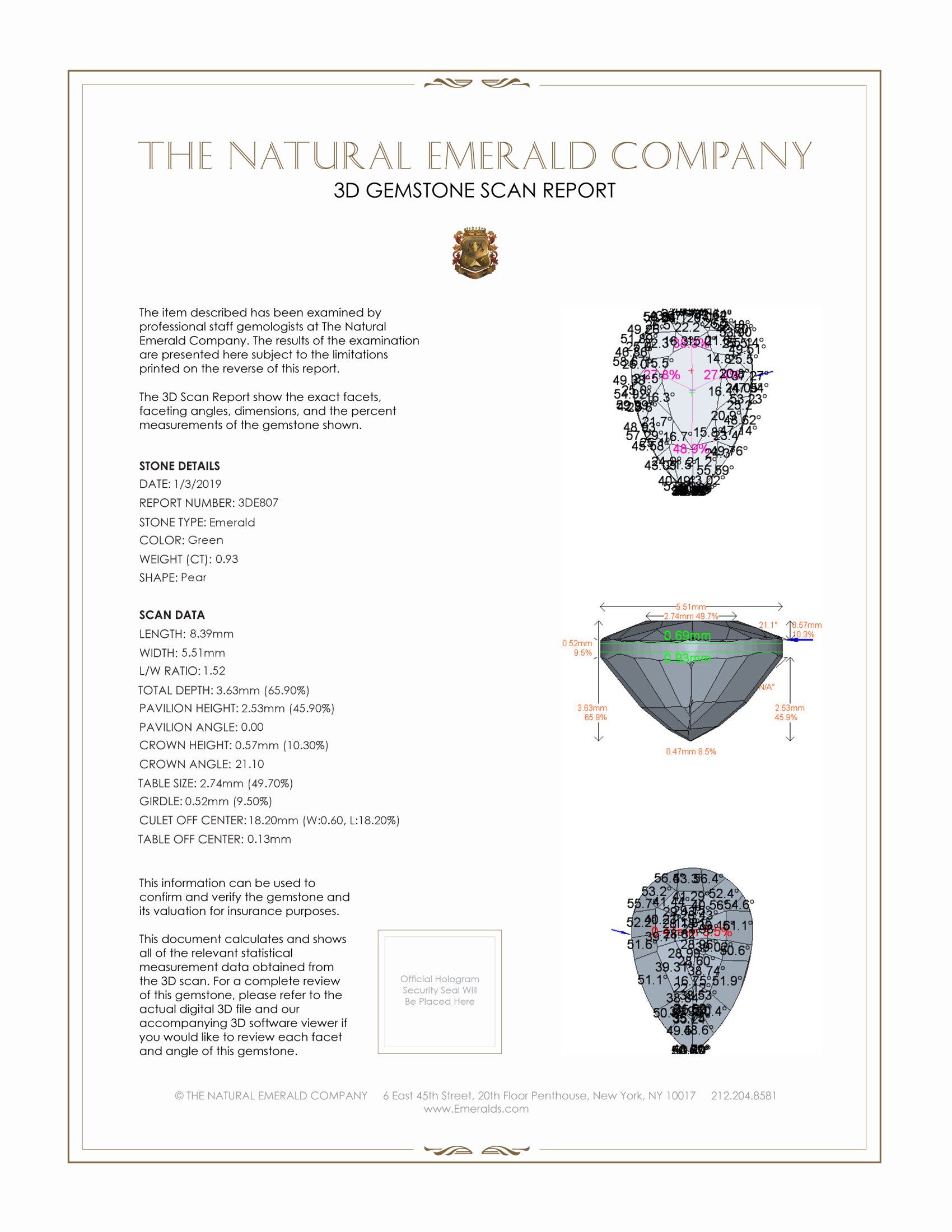 0.93 Ct. Emerald from Zambia