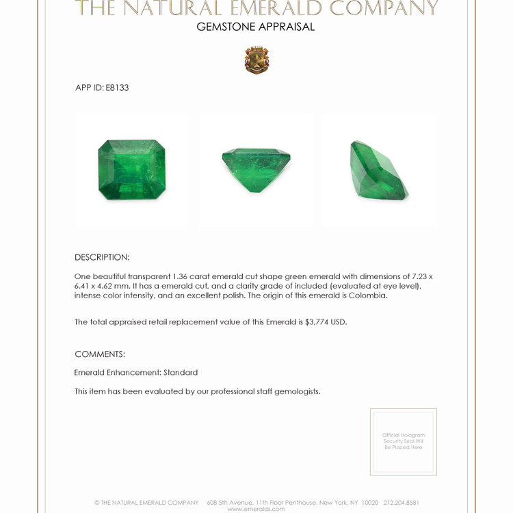 1.36 Ct. Emerald from Colombia