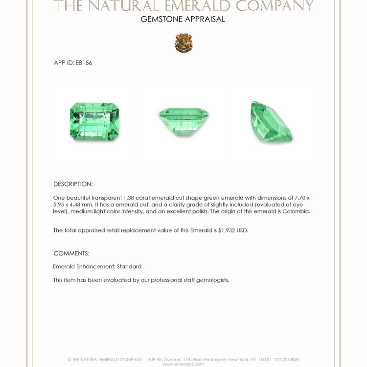 1.38 Ct. Emerald from Colombia