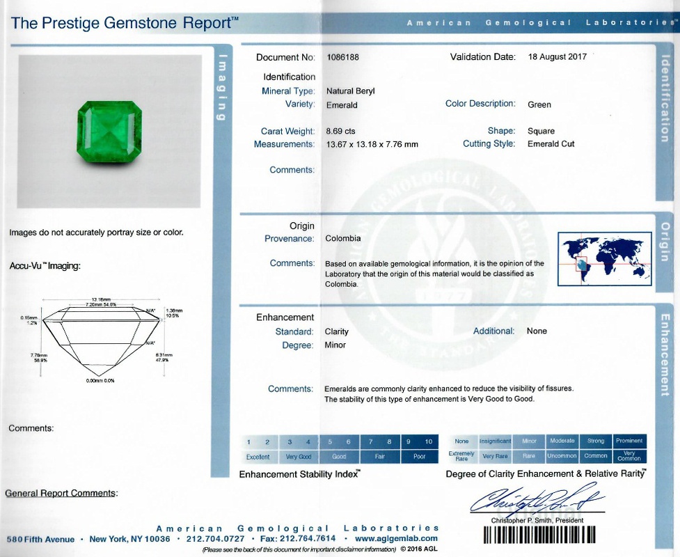 8.69 Ct. Emerald from Colombia