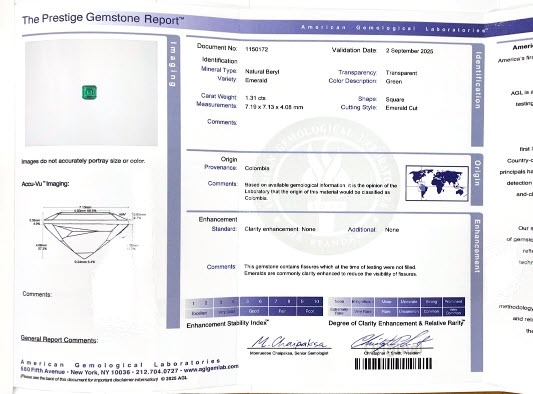1.31 Ct. Emerald from Colombia