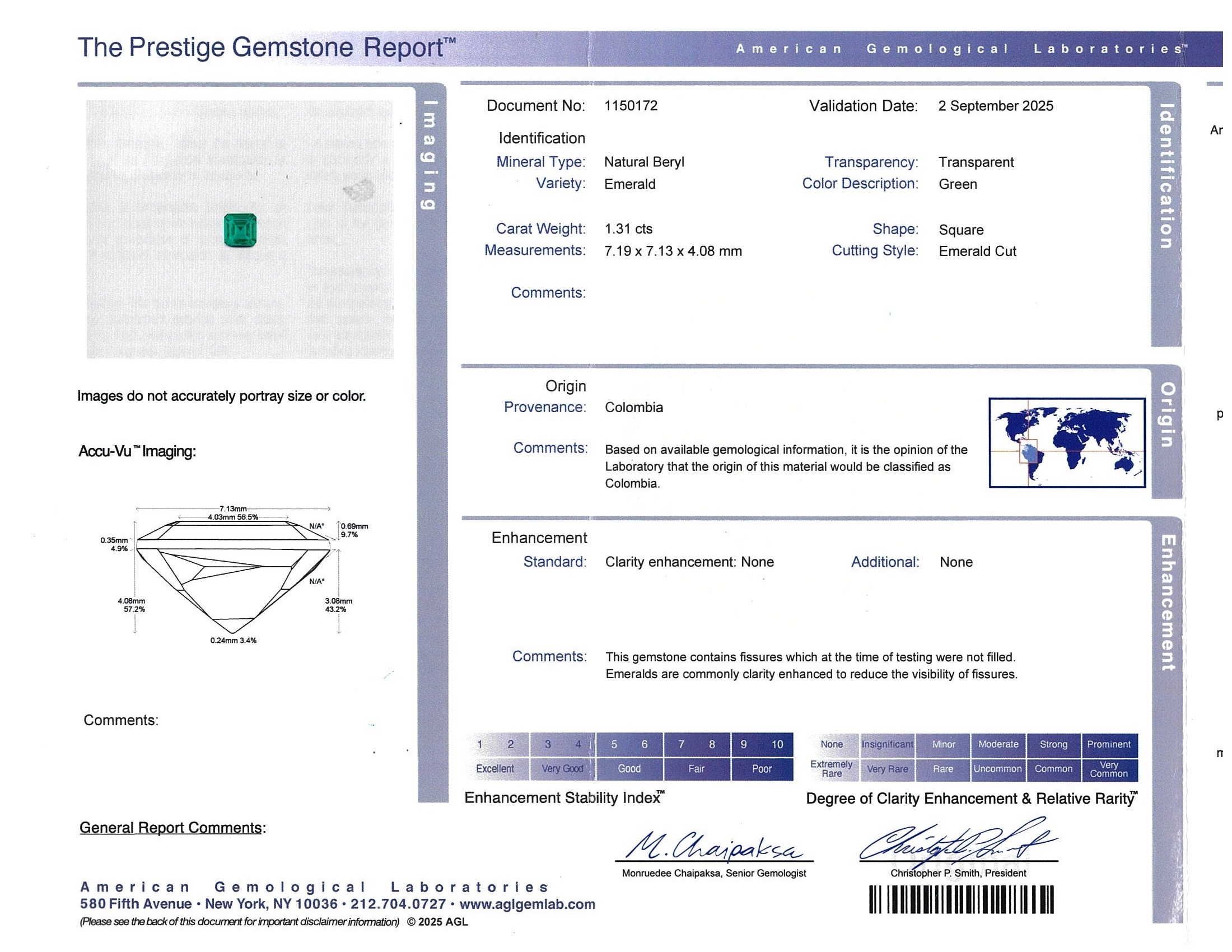 1.31 Ct. Emerald from Colombia