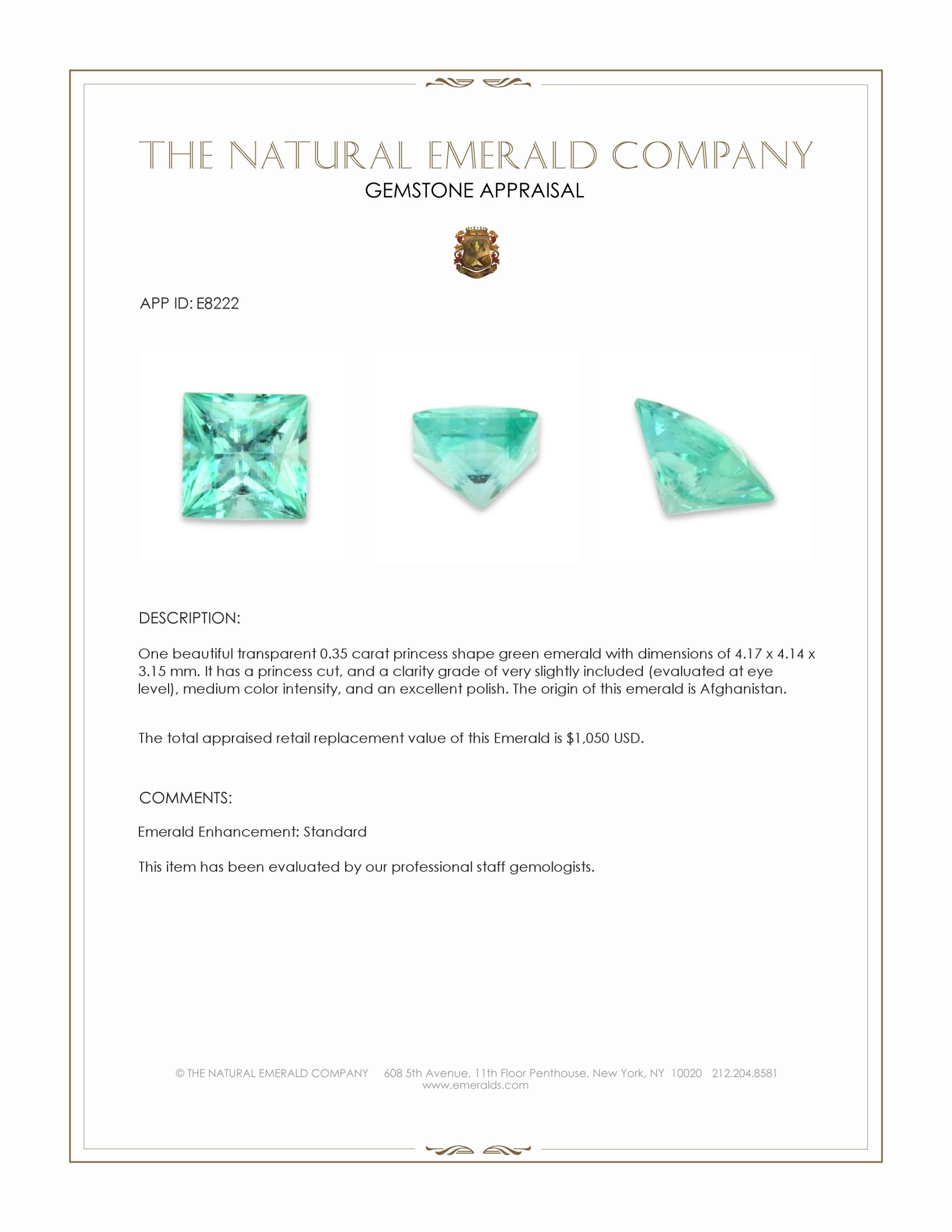 0.35 Ct. Emerald from Afghanistan