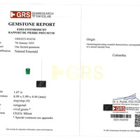 1.67 Ct. Emerald from Colombia Scan Report